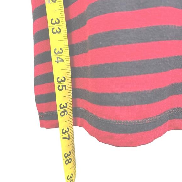 Max Studio Knit Dress Red Navy Blue Stripe Bandeau Panels Stretchy Size M - Picture 9 of 9